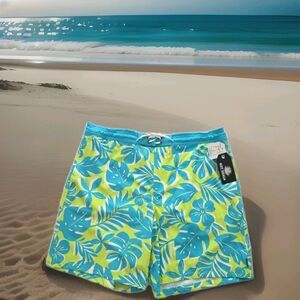 Hot Coals Men's 8"‎ Swim Trunks XL UPF 50+ Elastic Waist Mesh Liner Side Pockets